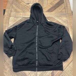 Men's Black Zip-Up Hoodie Sweater